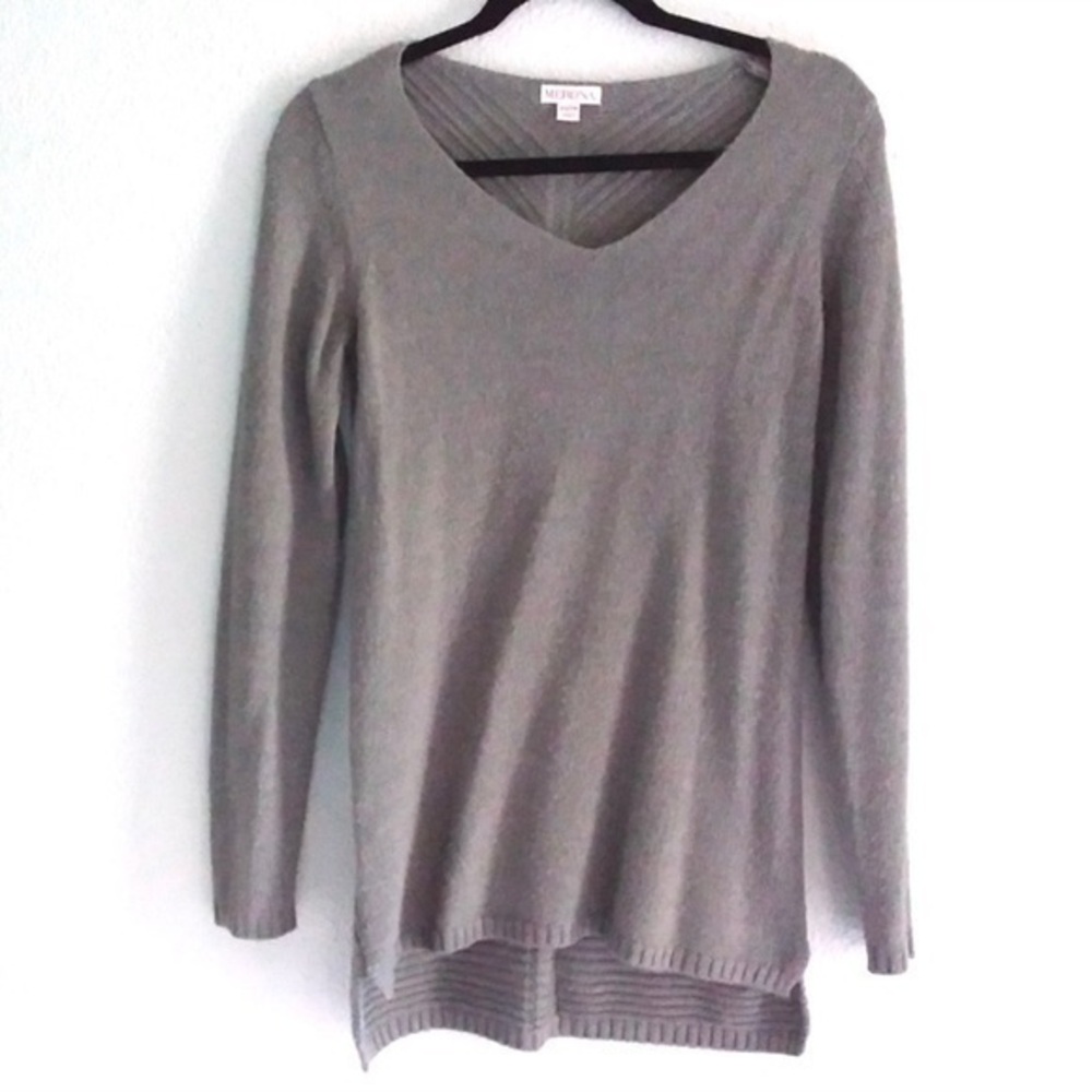 Merona gray knit pullover sweater blouse size XS